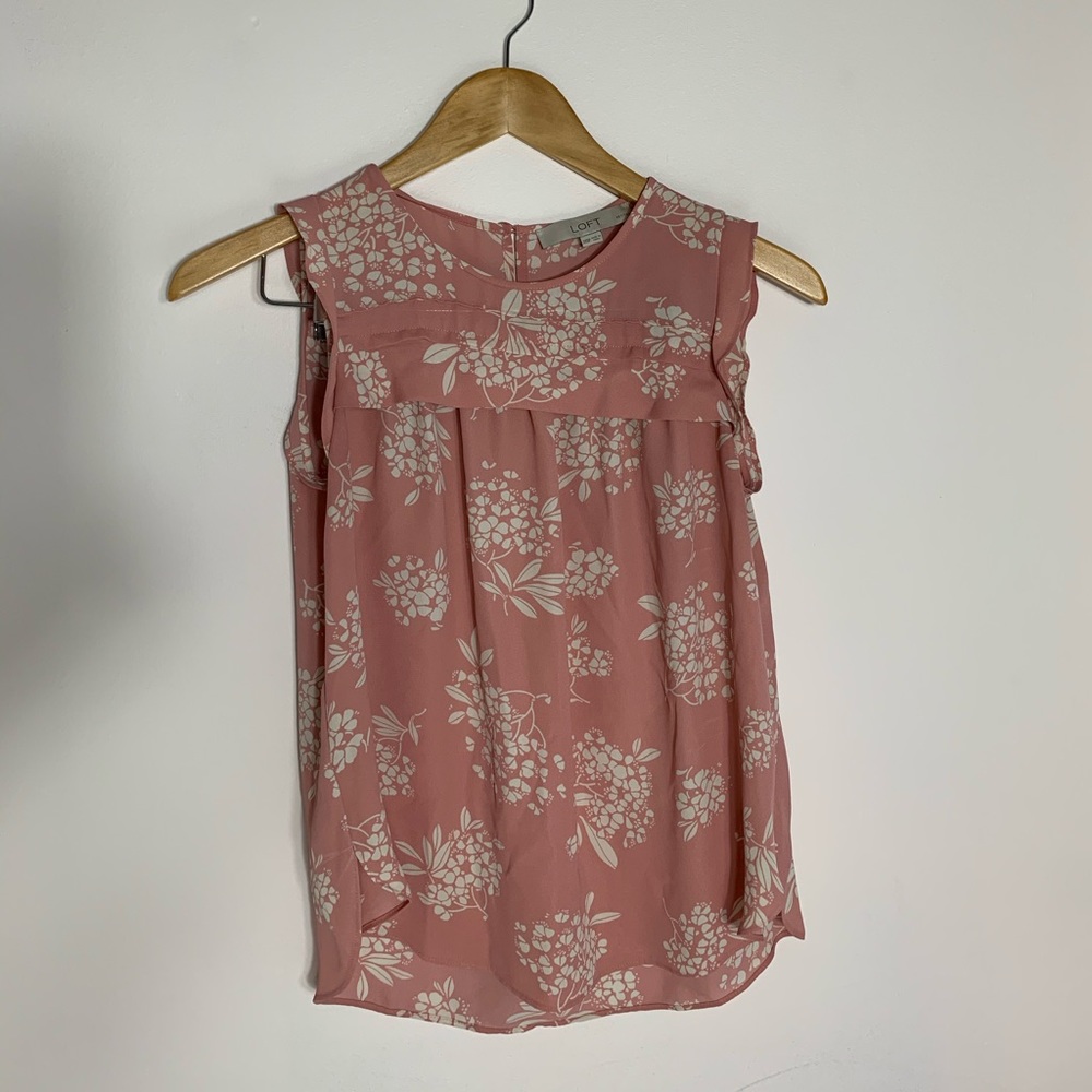 Pink Floral and Flowy Blouse from Loft